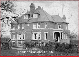 London Villas about 1905, a pair of tall brick villas.